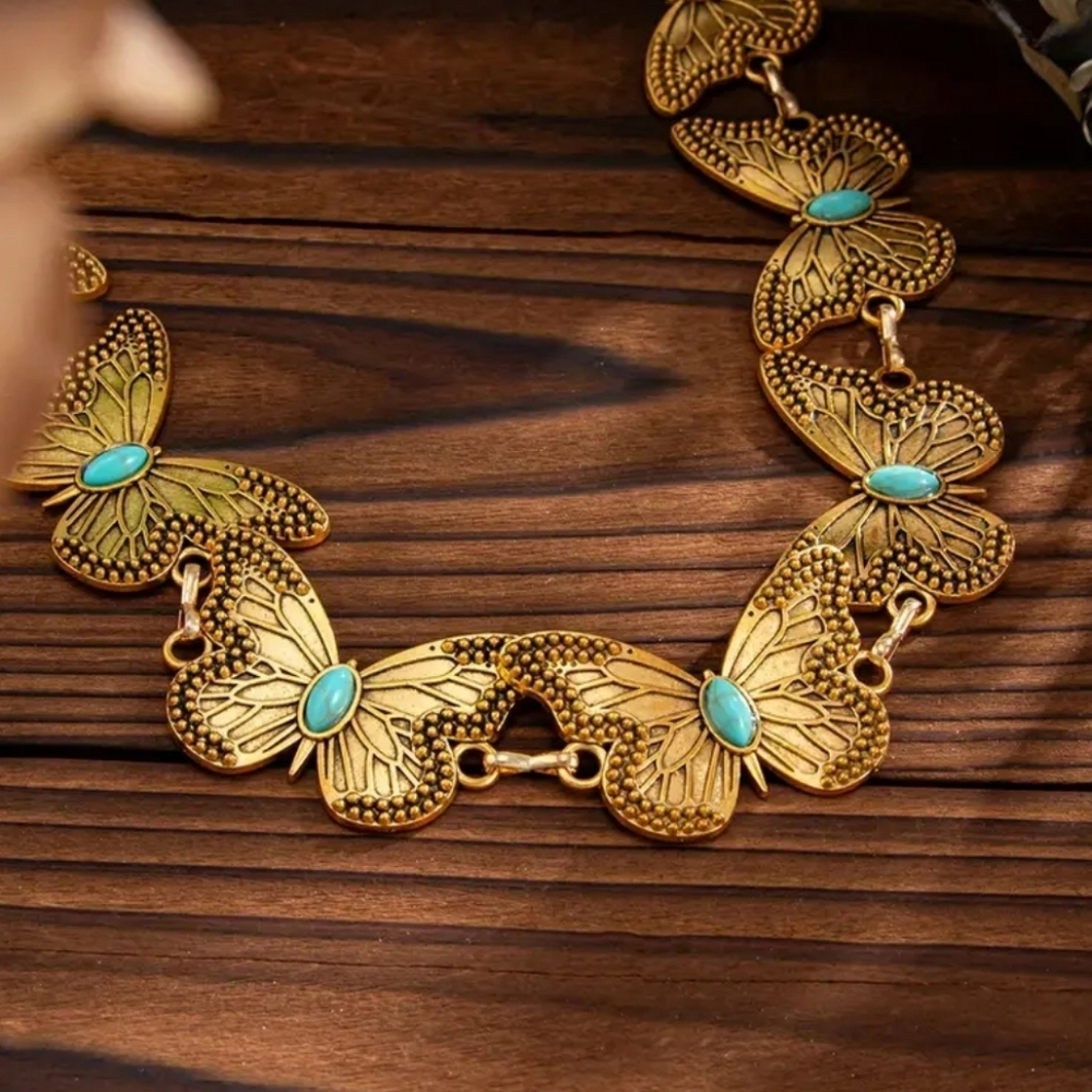 Vintage Butterfly Waist Chain Belt - Picture 6 of 8